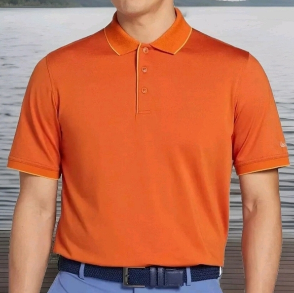 Walter Hagen Men's Birdseye Performance 11 Polo - Toasted Orange - Size S - Picture 1 of 15